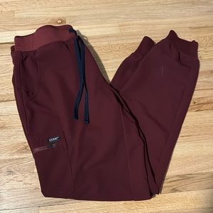 SCRUB PANTS Code Nxt Heme Burgundy Fit Joggers